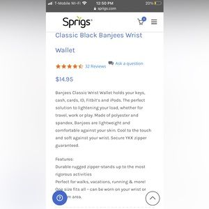 Springs touch phone wrist wallet. Bnwt